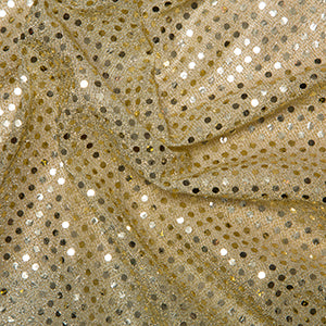 Nets And Fancy Dress Sequin Fabric 3mm Sequins Gold
