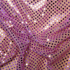 Nets And Fancy Dress Sequin Fabric 3mm Sequins Lilac