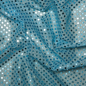 Nets And Fancy Dress Sequin Fabric 3mm Sequins Pale Blue
