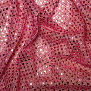 Nets And Fancy Dress Sequin Fabric 3mm Sequins Pink