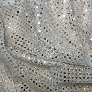 Nets And Fancy Dress Sequin Fabric 3mm Sequins Silver