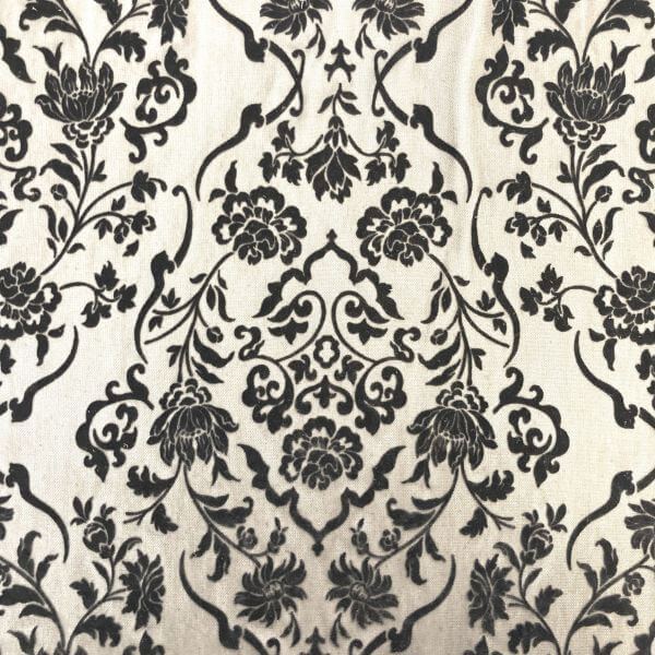 Occasion Fabrics Devore, Lace And Pleated Devore with velvet damask detail