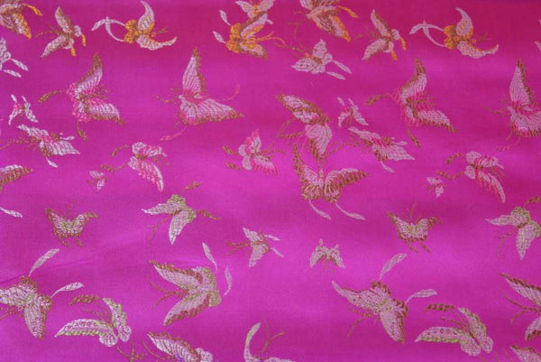 Polyester Satin Chinese Chinese Butterflies Cerise