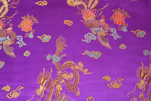 Polyester Satin Chinese Chinese Dragon Purple