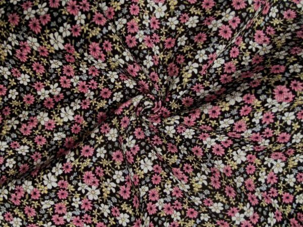 Pure Cotton Baby Cord Floral Bunch Pink