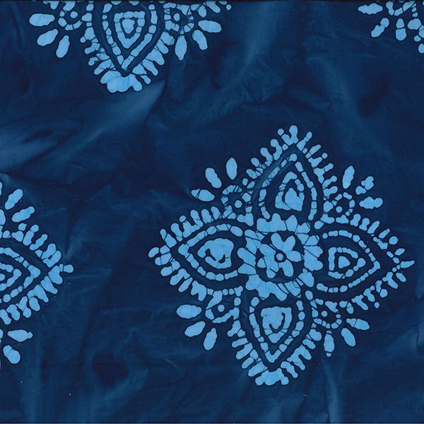 Pure Cotton Batiks Hand Printed Blue Floral JLB0212