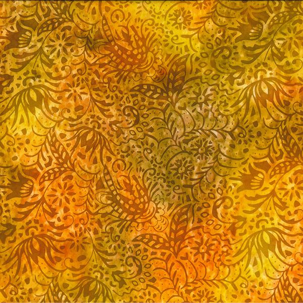 Pure Cotton Batiks Hand Printed Orange Swirls JLB0236