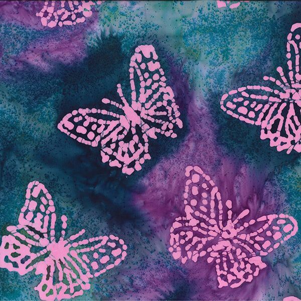 Pure Cotton Batiks Hand Printed Pink Butterfly JLB0206