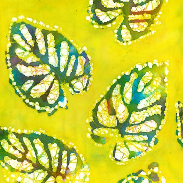 Pure Cotton Batiks Hand Printed Yellow Floral JLB0198