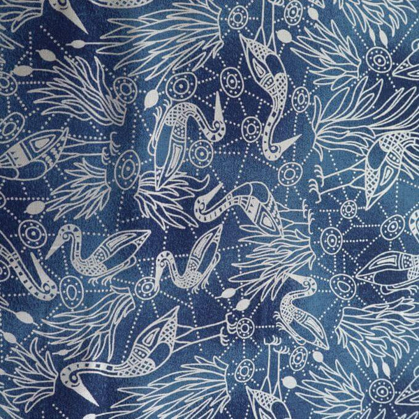 Pure Cotton Craft Brolga Dreaming by Nambooka Brolga Dreaming Blue G911.2