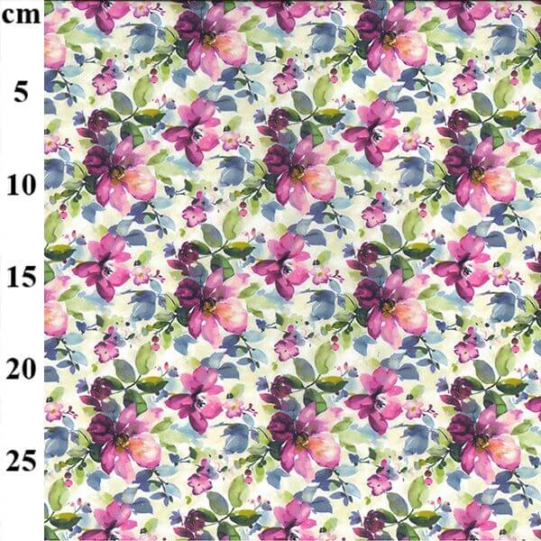 Pure Cotton Digital Lawn Prints Floral Pinks and Leaves JLC0638