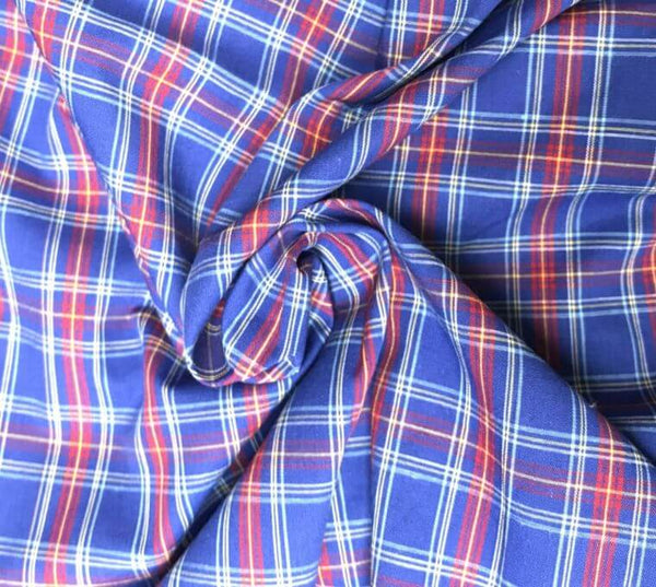 Tartans Cotton Check Blue & Red\Yellow CT17