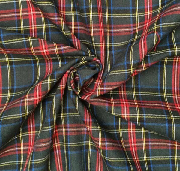 Tartans Cotton Check Green & Red CT10