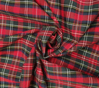 Tartans Cotton Check Red & Bottle Green CT1