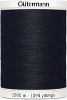 Threads Black and White 1000 Metre Thread Reel Black 1000m Gutermann Sew-All