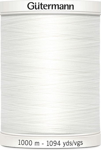 Threads Black and White 1000 Metre Thread Reel White 1000m Gutermann Sew-All