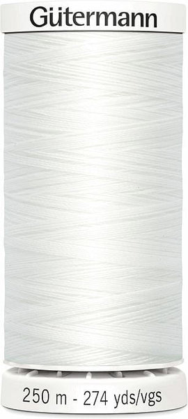 Threads Black and White 250 Metre Thread Reel White 250m Gutermann Sew-All