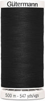 Threads Black and White 500 Metre Thread Reel Black 500m Gutermann Sew-All