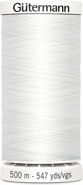 Threads Black and White 500 Metre Thread Reel White 500m Gutermann Sew-All