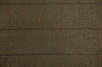 Wool and Tweed Harris Tweed 150 Checks, stripes and dogtooth Green mix with black and red overchecks HT-150-31
