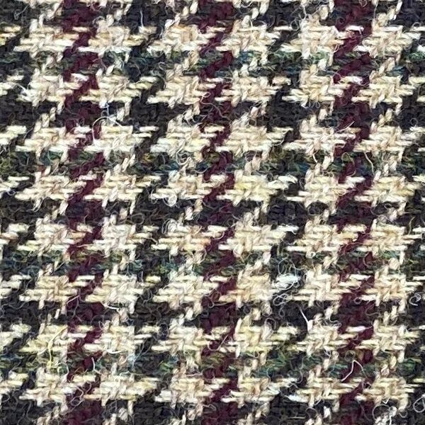 Wool And Tweed Harris Tweed 150 Checks, Stripes And Dogtooth Green, Red, Black Dogtooth HT150-50
